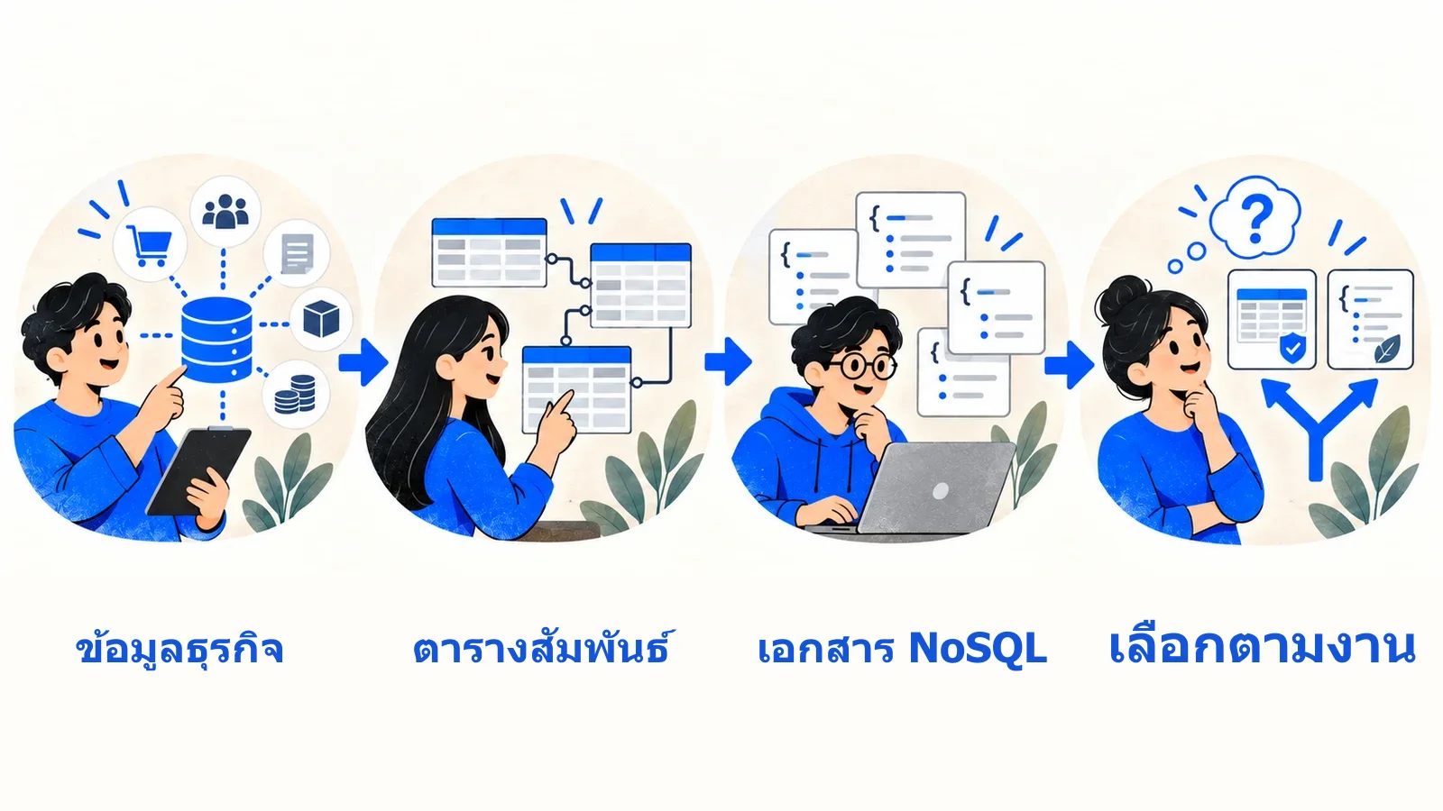 ข้อมูลแบบตารางสัมพันธ์เทียบกับเอกสาร