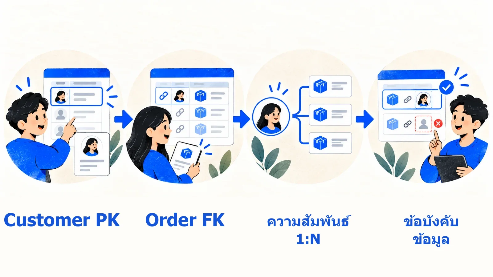 Primary Key และ Foreign Key เชื่อมข้อมูลสองตาราง