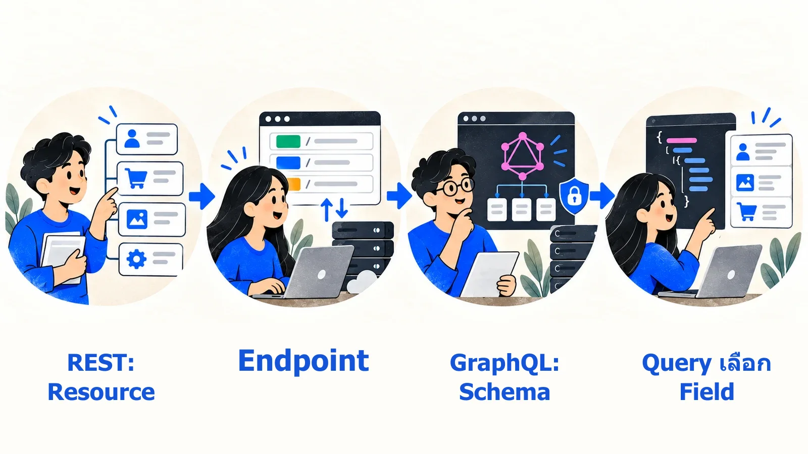 Resource Endpoint เทียบกับ Query ที่เลือกข้อมูล