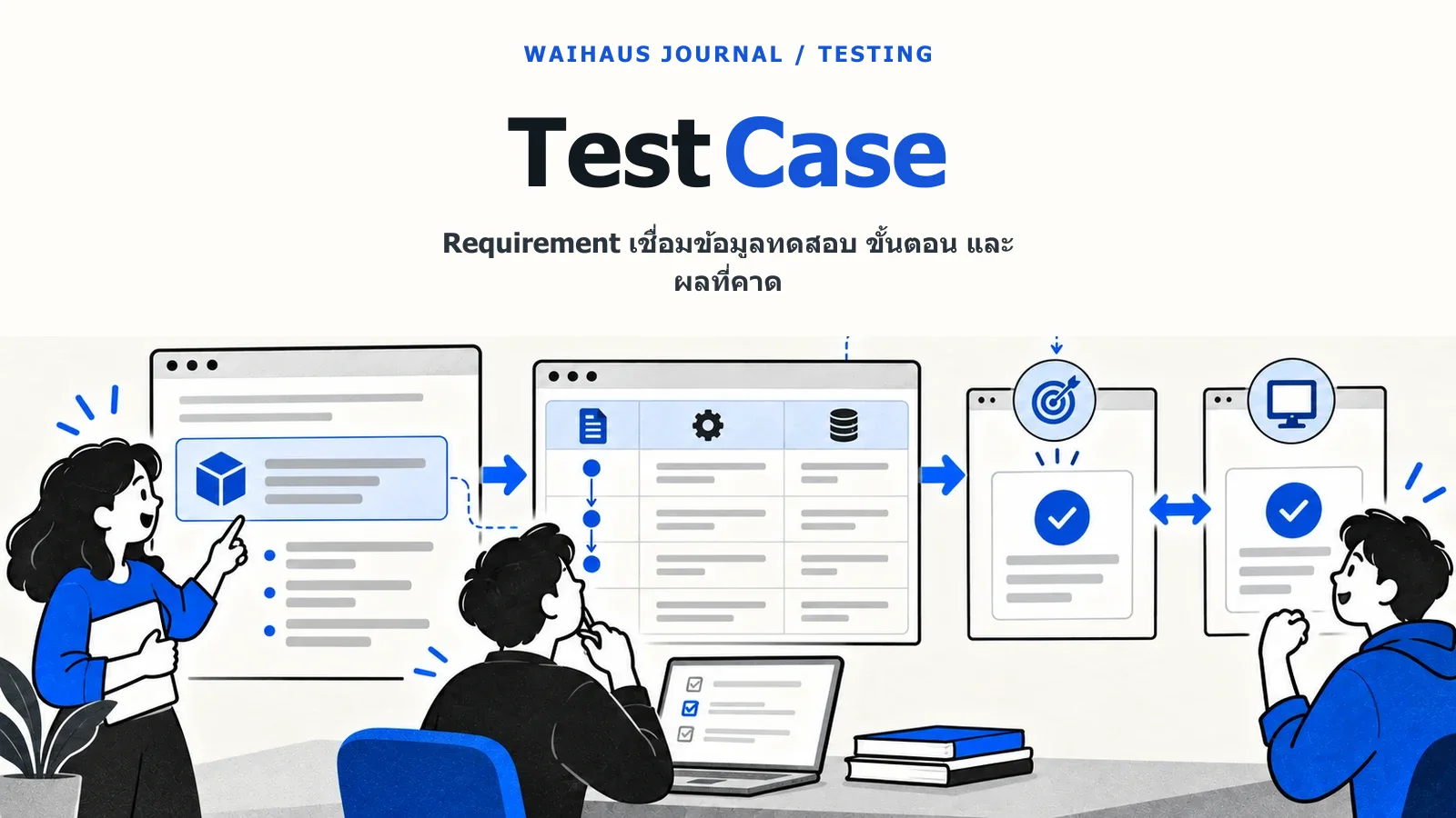 ภาพ Requirement เชื่อมข้อมูลทดสอบ ขั้นตอน และผลที่คาด