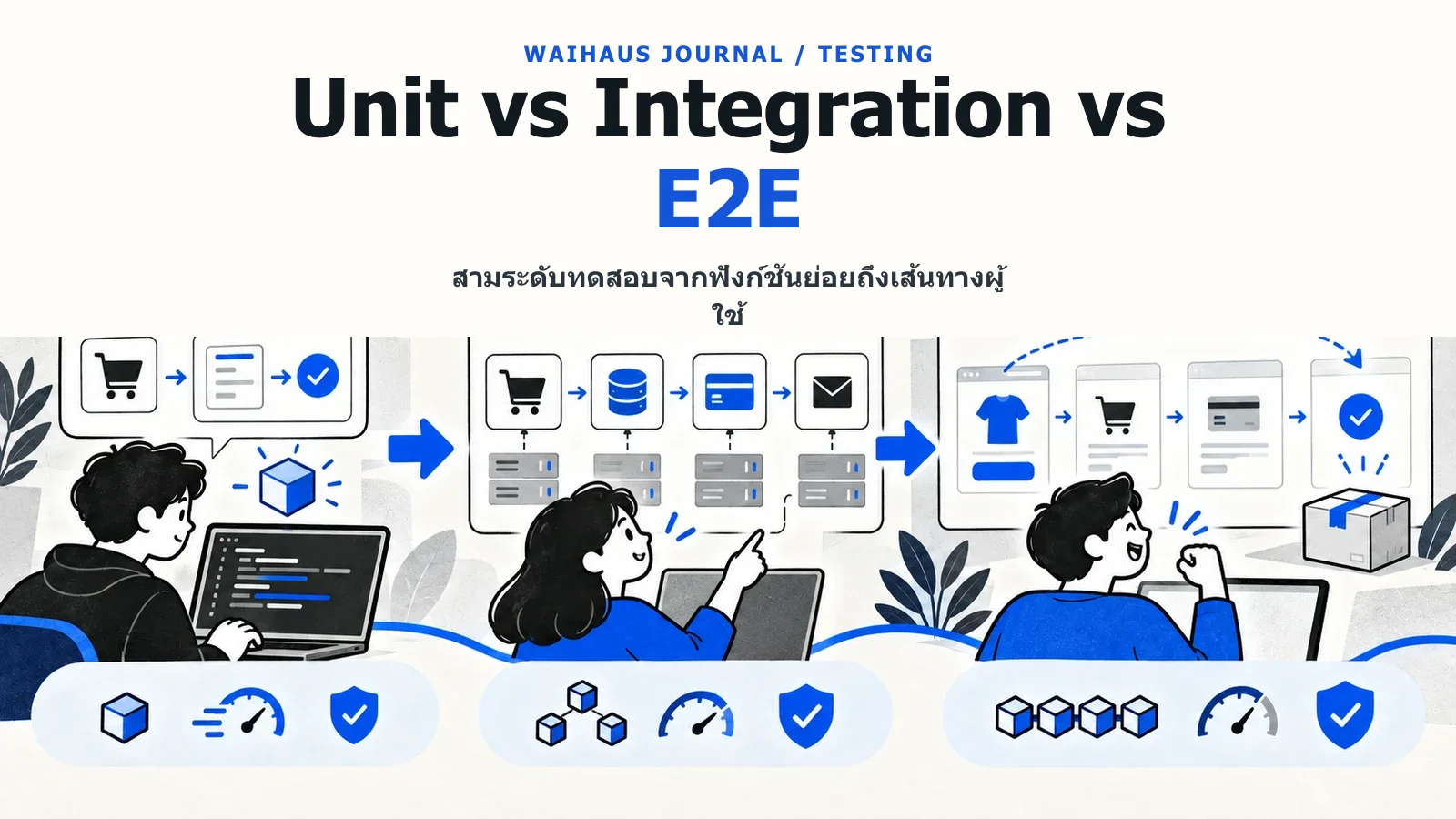ภาพสามระดับทดสอบจากฟังก์ชันย่อยถึงเส้นทางผู้ใช้
